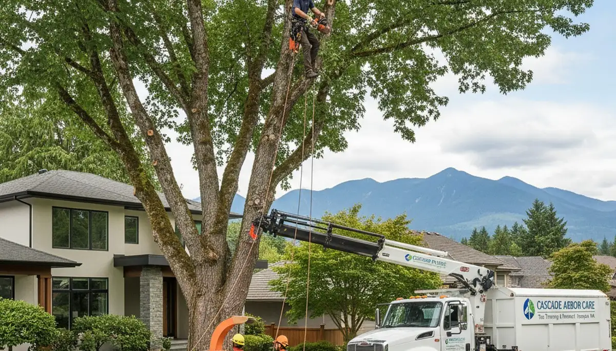 Professional tree removal service in Redmond WA safely clearing residential property trees