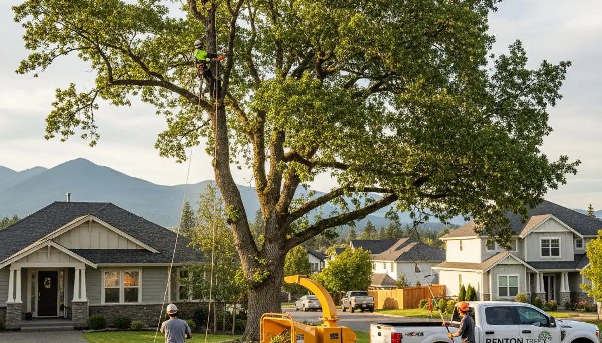 Professional tree removal service in Redmond, WA safely cutting down large trees